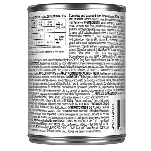 Royal Canin Gastrointestinal High Fiber Loaf in Sauce Can